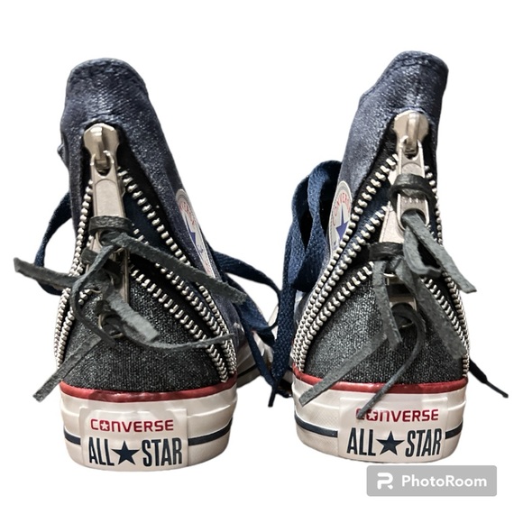 Converse women’s Chuck Taylor All Star Triple Zip High Top sneakers 6 NEW navy - Picture 4 of 6